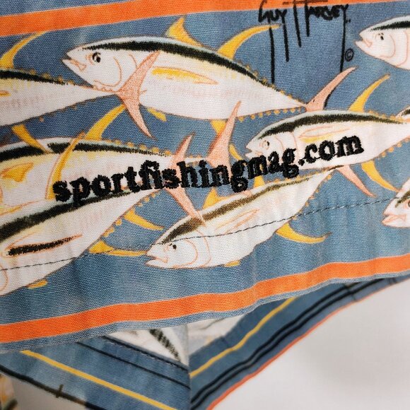 Guy Harvey Men's Large Button-Down Short Sleeve Fishing Shirt - Picture 7 of 14